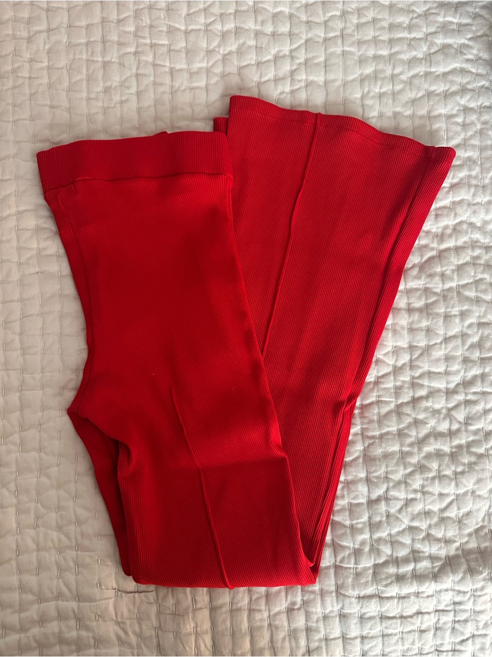 Donni. red kick flare pants size s